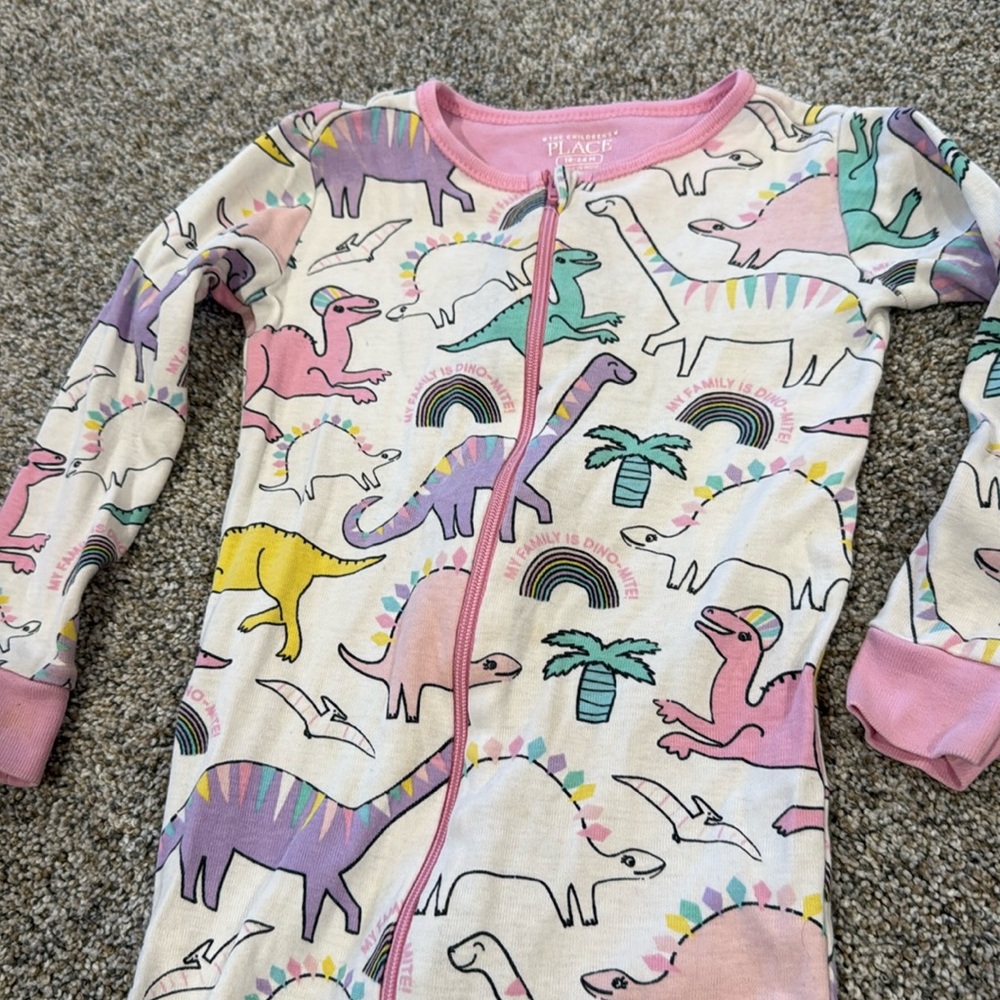Dinosaur Print Kids One Piece Pajama
